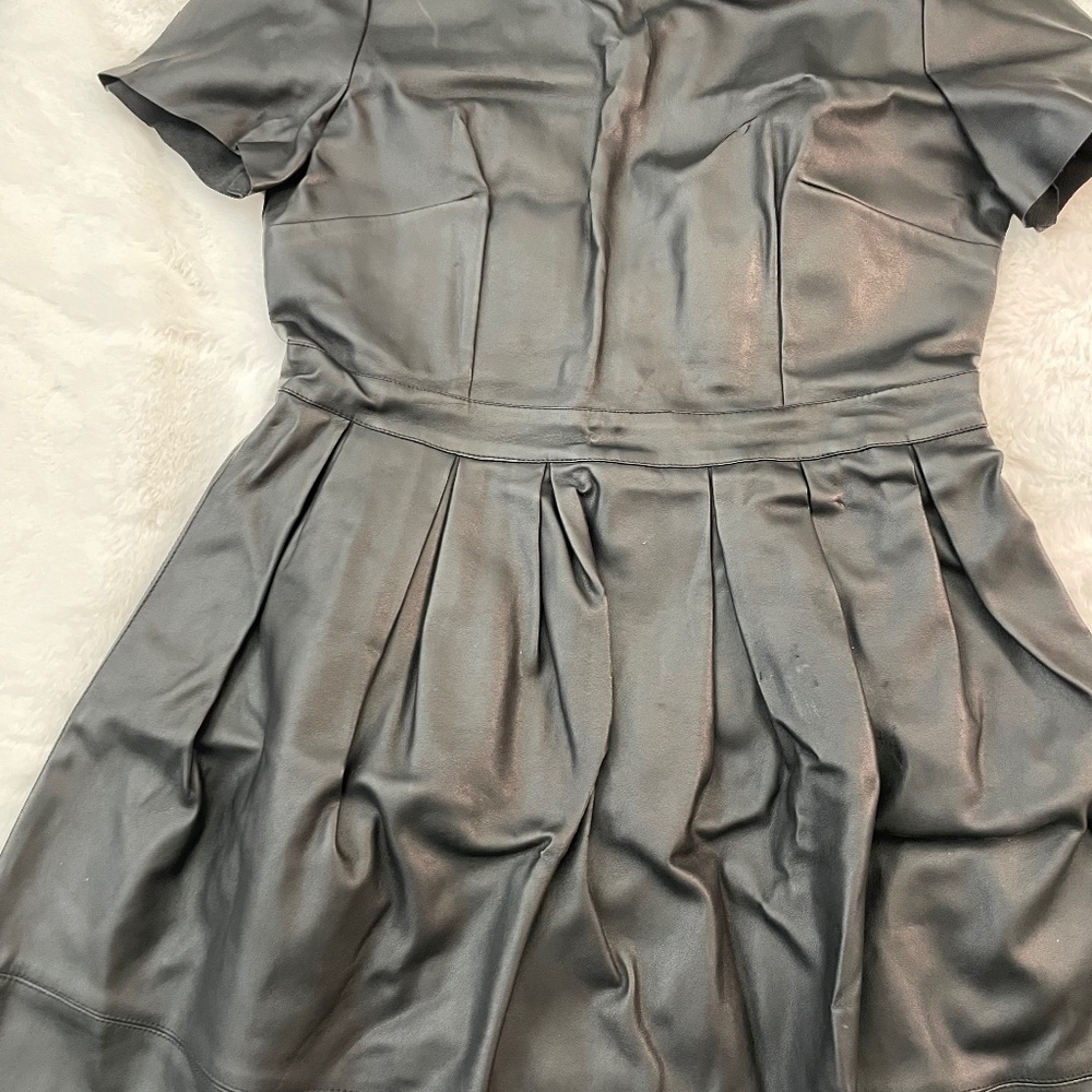 Black leather aline deess